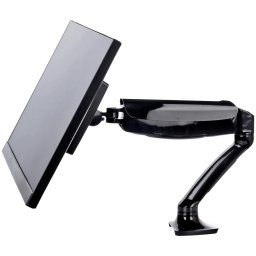 Flexible desk mount for single monitor with height adjustable gas spring. Deskmount with clamp or grommet. Monitor size 10~27", VESA 75x75 or 100x100mm, 1~5kg