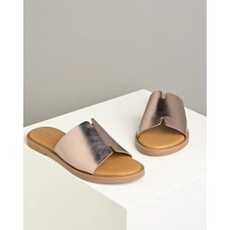 Ženske kožne papuče 1-27135-42 metalik