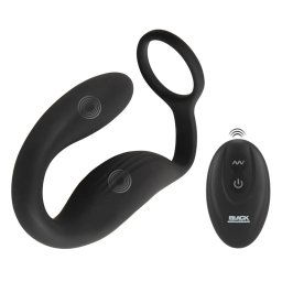 Masažer prostate Cock ring with RC butt plug