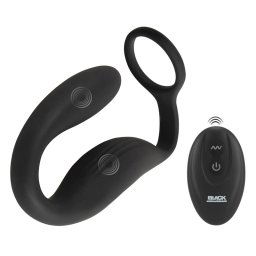 Masažer prostate Cock ring with RC butt plug