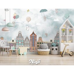 Foto tapeta grad i baloni t025