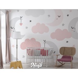 Foto tapeta Roze i Sivi Oblaci t078
