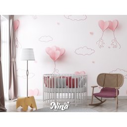 Foto tapeta Slatka Srca i Baloni t082