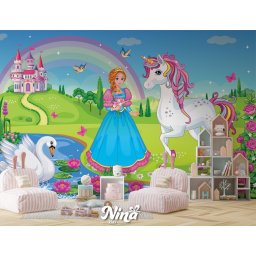 Foto tapeta Princeza sa jednorogom t084