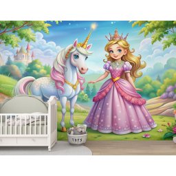 Foto tapeta Princeza i jednorog t150
