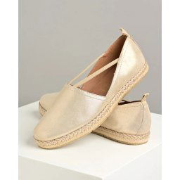 Kožne ženske espadrile 1-24620-44 šampanj boje