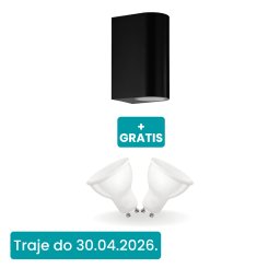 SPOLJNA ZIDNA LAMPA 2xGU10 SCOGLIERA CRNA ECO 74022 EGLO