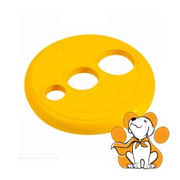 Rogz RFO Fetch Flying Toy Large, Frizbi Igračka Za Pse Od Meke Gume, Žuta