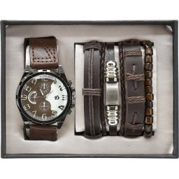 SET NAKITA MUŠKI OP24444 sat sa narukvicama braon WY