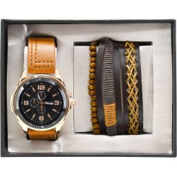 SET NAKITA MUŠKI OP24446 sat sa narukvicama braon WY