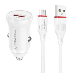 AUTO PUNJAČ SA KABLOM COMICELL SUPERIOR CO-BZ18 18W A703 USB-A NA USB-MICRO BELI *SR