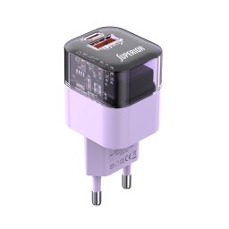 PUNJAČ BEZ KABLA SUPERIOR SU-P105 30W SUPER FAST USB-A + USB-C LJUBIČASTI P1221 *MD *SR