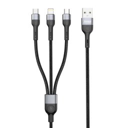 KABL USB SUPERIOR SU-K106 3IN1 U2101 USB-A NA USB-C/LIGHTNING/MICRO 1M CRNI *MD *SR