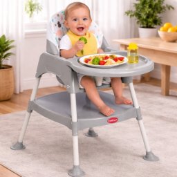 Playtime stolica za hranjenje 2u1 614 siva
