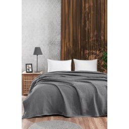 Dekordom Prekrivač pique vafel 160x230 - dark grey ( 024107 )