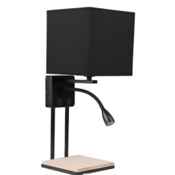 Theo Zidna Lampa sa Prekidačem Crna 1x40W E14 + 2W LED ( 15149 )