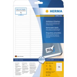 Herma etikete 63X8,5 A4/96 1/25 removable ( 02H4202 )