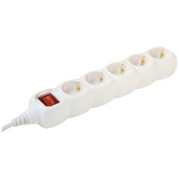 Home Produžni kabel, 5 utičnica, prekidač, 1.5mm?, 3 met, beli - NV 5K-3/WH/1.5
