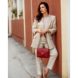 Bordo elegantna ženska kožna torba Bella