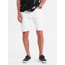 Ombre Men's denim shorts with a classic cut - white
