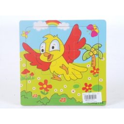 Drvena puzzla - slagalica za decu ptičica 15x15x0.5cm ( 467951 )