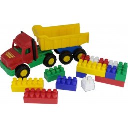 Dečiji kamion sa prikolicom i kockama 17 el. 29x10x14 ( 004239 )