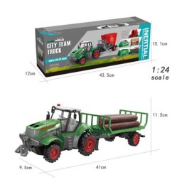 Traktor sa otvorenom prikolicom i drvima ( 918990 )