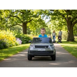 Land Rover 1 Licencirani Dečiji auto na akumulator sa kožnim sedištima i mekim gumama - Sivi ( DK-RR998 )