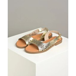 Kožne ravne sandale PISA zlatne