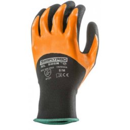 Coverguard glove polyester black with orange/black nitrile double coating veličina 08 ( 1nisn08 )