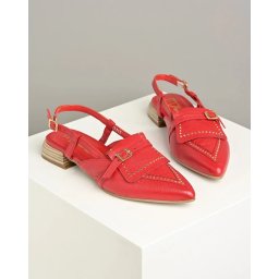 Ženske kožne sandalete T98115 crvene