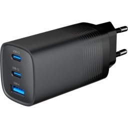 Punjač 65W za mobilni USB A plus 2 x USB Type C QC 65W, 3A, TA-UC-PDQC65-01-BK
