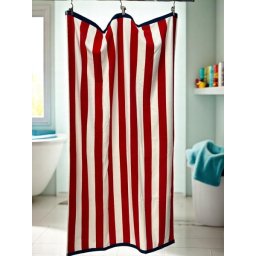 Plažni peškir Red Stripes - 174x102 cm 100% Pamuk ( VLK000680-redstripes )