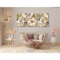 Moderne slike na platnu Puder roze cvetovi ms219