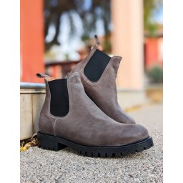 Duboke muške cipele Chelsea rustik sive