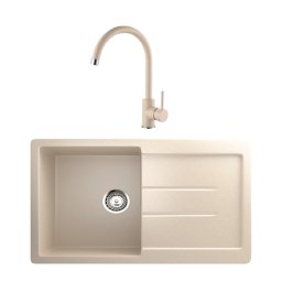 Set Granitna sudopera Ulgran U 507 Bež boja + lučna slavina u Bež boji