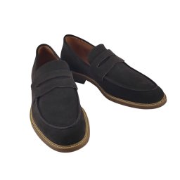 Tamno braon casual mokasine od velura