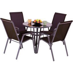 Bastenska-Garnitura-Como-Black-4-Stolice-i-Sto-Sa-Staklom