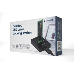 DD-U3M2 Gembird Desktop USB Type-C M.2 SATA & NVME SSD drive docking station, black