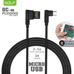 Mikro usb kabl 1m 90° golf gc-48m crni ( 00G98 )