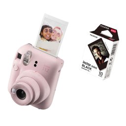 FUJIFILM INSTAX MINI 12 Instant Film Camera (BLOSSOM PINK) + Black Film