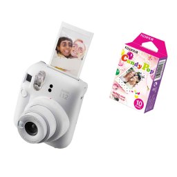 FUJIFILM INSTAX MINI 12 Instant Film Camera (CLAY WHITE) + INSTAX Mini Candy Pop Film