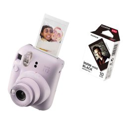 FUJIFILM INSTAX MINI 12 Instant Film Camera (LILAC PURPLE) + INSTAX Black Film