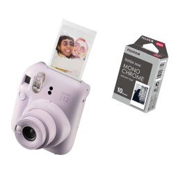 FUJIFILM INSTAX MINI 12 Instant Film Camera (LILAC PURPLE) + Monochrome Film