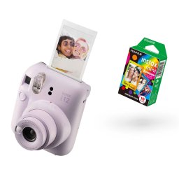 FUJIFILM INSTAX MINI 12 Instant Film Camera (LILAC PURPLE) + Rainbow Film