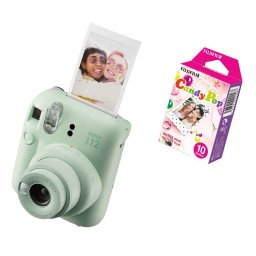 FUJIFILM INSTAX MINI 12 Instant Film Camera (MINT GREEN) + Candy Pop Film
