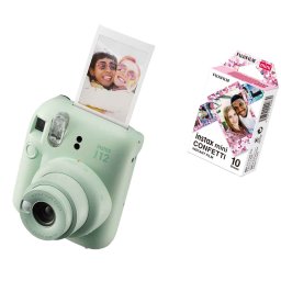 FUJIFILM INSTAX MINI 12 Instant Film Camera (MINT GREEN) + Confetti Film