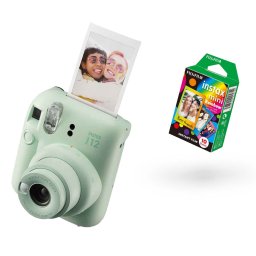 FUJIFILM INSTAX MINI 12 Instant Film Camera (MINT GREEN) + Rainbow Film