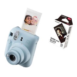 FUJIFILM INSTAX MINI 12 Instant Film Camera (PASTEL BLUE) + Black Film