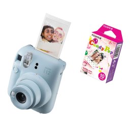 FUJIFILM INSTAX MINI 12 Instant Film Camera (PASTEL BLUE) + Candy Pop Film
